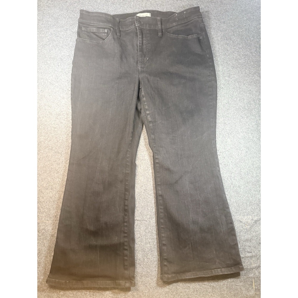 Madewell Womens 18w Black Kick Out Crop Jeans Mid Rise